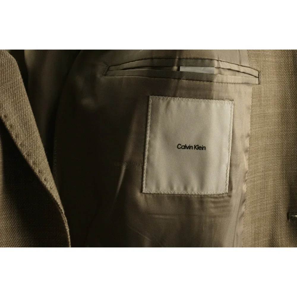 $295 Calvin Klein Mariano Soft Slim Stretch Performance Sport‎ Coat Mens 36R Tan